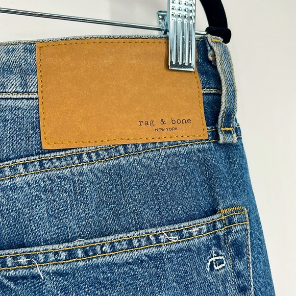 Rag & Bone Boyfriend Jeans Cuffed Rolled Ankle Medium Wash Bristol Distressed 26 - Picture 7 of 16